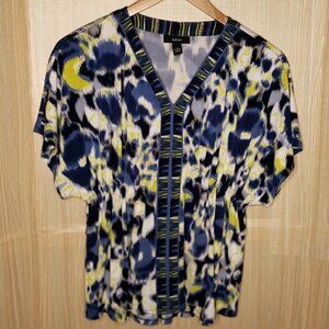 Alfani Watercolor Poncho Style Tunic Top Medium